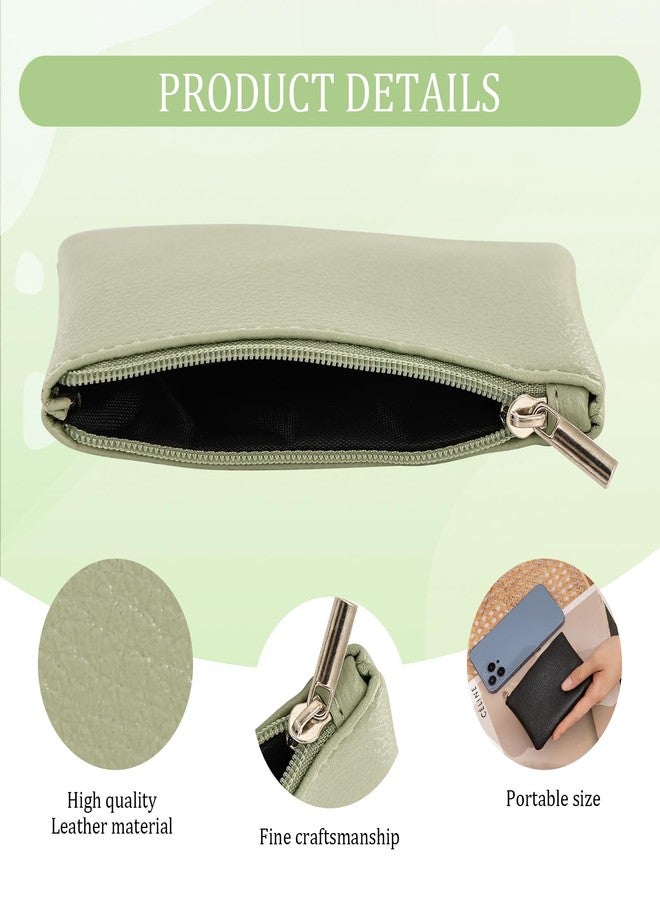 braxan 8 Pack Coin Purse, Leather Zipper Wallet Pouch, Portable Change Wallet, Small Coin Pouch for Women Credit Card Folded Bills Id Key Headset Lipstick, Unisex - Image 3